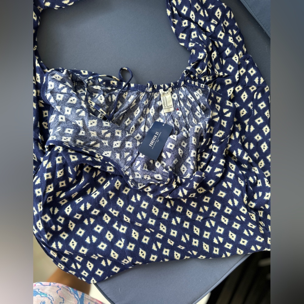 Forever 21 Navy Blue Geometric Jumpsuit - Picture 3 of 3